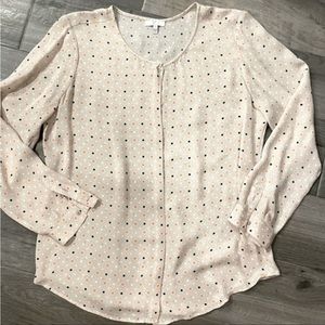 NEW Joie Peach Cream Pattern Silk Blouse